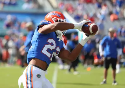 during the Gators' game against the Georgia Bulldogs on Saturday, October 28, 2023 at EverBank Stadium in Jacksonville, Fla. / UAA Communications photo by Emma Bissell