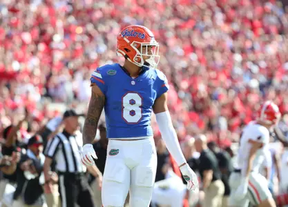 during the Gators' game against the Georgia Bulldogs on Saturday, October 28, 2023 at EverBank Stadium in Jacksonville, Fla. / UAA Communications photo by Emma Bissell