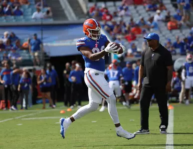 during the Gators' game against the Georgia Bulldogs on Saturday, October 28, 2023 at EverBank Stadium in Jacksonville, Fla. / UAA Communications photo by Maddie Washburn
