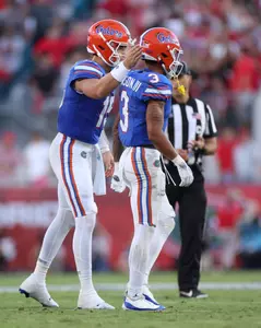 during the Gators' game against the Georgia Bulldogs on Saturday, October 28, 2023 at EverBank Stadium in Jacksonville, Fla. / UAA Communications photo by Maddie Washburn