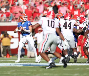 during the Gators' game against the Georgia Bulldogs on Saturday, October 28, 2023 at EverBank Stadium in Jacksonville, Fla. / UAA Communications photo by Maddie Washburn