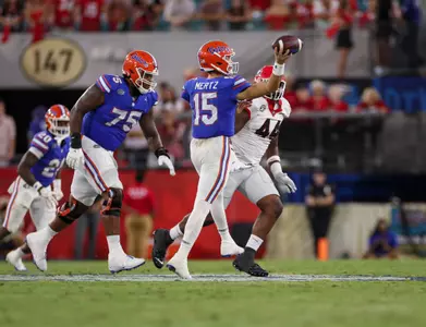 during the Gators' game against the Georgia Bulldogs on Saturday, October 28, 2023 at EverBank Stadium in Jacksonville, Fla. / UAA Communications photo by Maddie Washburn