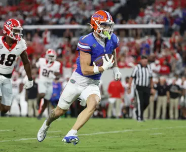 during the Gators' game against the Georgia Bulldogs on Saturday, October 28, 2023 at Ben Hill Griffin Stadium in Gainesville, Fla. / UAA Communications photo by Ashley Ray