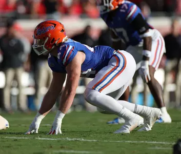 during the Gators' game against the Georgia Bulldogs on Saturday, October 28, 2023 at EverBank Stadium in Jacksonville, Fla. / UAA Communications photo by Maddie Washburn