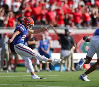 during the Gators' game against the Georgia Bulldogs on Saturday, October 28, 2023 at EverBank Stadium in Jacksonville, Fla. / UAA Communications photo by Maddie Washburn