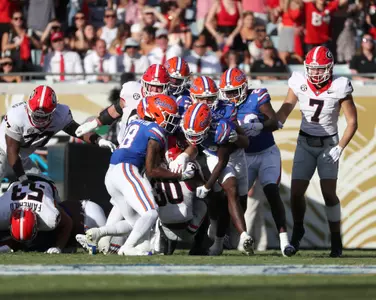 during the Gators' game against the Georgia Bulldogs on Saturday, October 28, 2023 at Ben Hill Griffin Stadium in Gainesville, Fla. / UAA Communications photo by Ashley Ray