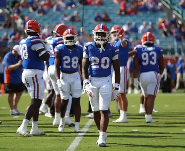 during the Gators' game against the Georgia Bulldogs on Saturday, October 28, 2023 at EverBank Stadium in Jacksonville, Fla. / UAA Communications photo by Emma Bissell
