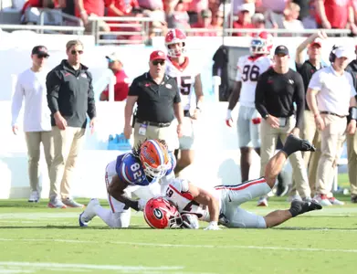 during the Gators' game against the Georgia Bulldogs on Saturday, October 28, 2023 at EverBank Stadium in Jacksonville, Fla. / UAA Communications photo by Emma Bissell