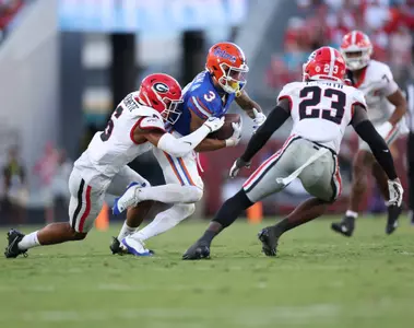 during the Gators' game against the Georgia Bulldogs on Saturday, October 28, 2023 at EverBank Stadium in Jacksonville, Fla. / UAA Communications photo by Maddie Washburn