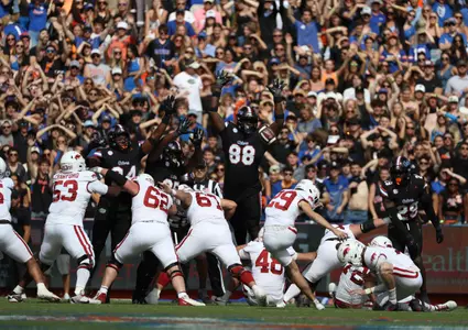 during the Gators' game against the Arkansas Razorback on Saturday, November 4, 2023 at Ben Hill Griffin Stadium in Gainesville, Fla. / UAA Communications photo by Gabriella Whisler