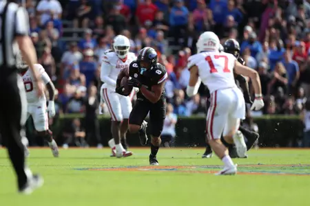 during the Gators' game against the Arkansas Razorbacks on Saturday, November 4, 2023 at Ben Hill Griffin Stadium in Gainesville, Fla. / UAA Communications photo by Mallory Peak