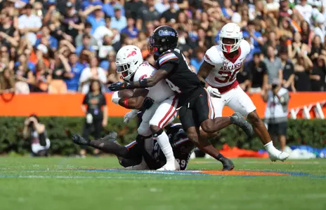 during the Gators' game against the Arkansas Razorback on Saturday, November 4, 2023 at Ben Hill Griffin Stadium in Gainesville, Fla. / UAA Communications photo by Gabriella Whisler