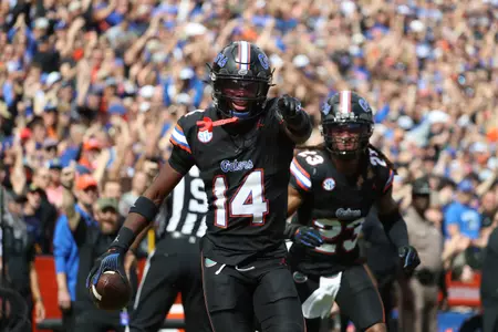 during the Gators' game against the Arkansas Razorback on Saturday, November 4, 2023 at Ben Hill Griffin Stadium in Gainesville, Fla. / UAA Communications photo by Gabriella Whisler