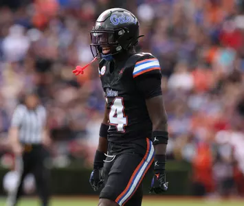 during the Gators' game against the Arkansas Razorbacks on Saturday, November 4, 2023 at Ben Hill Griffin Stadium in Gainesville, Fla. / UAA Communications photo by Maddie Washburn