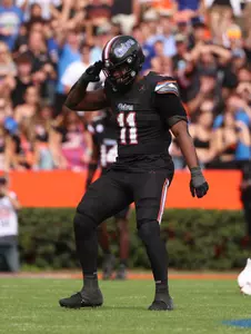 during the Gators' game against the Arkansas Razorbacks on Saturday, November 4, 2023 at Ben Hill Griffin Stadium in Gainesville, Fla. / UAA Communications photo by Lorenzo Vasquez