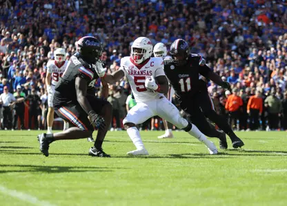 during the Gators' game against the Arkansas Razorback on Saturday, November 4, 2023 at Ben Hill Griffin Stadium in Gainesville, Fla. / UAA Communications photo by Gabriella Whisler