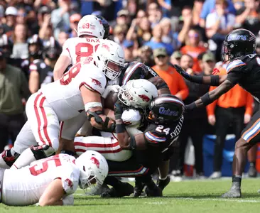 during the Gators' game against the Arkansas Razorbacks on Saturday, November 4, 2023 at Ben Hill Griffin Stadium in Gainesville, Fla. / UAA Communications photo by Maddie Washburn