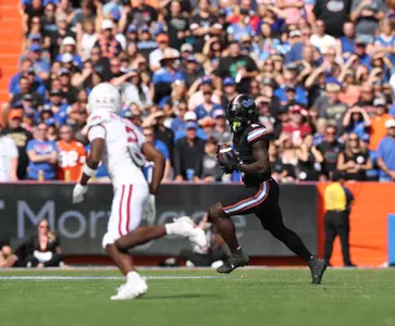 during the Gators' game against the Arkansas Razorbacks on Saturday, November 4, 2023 at Ben Hill Griffin Stadium in Gainesville, Fla. / UAA Communications photo by Maddie Washburn