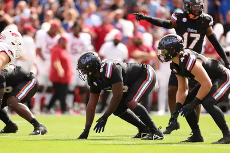 during the Gators' game against the Arkansas Razorbacks on Saturday, November 4, 2023 at Ben Hill Griffin Stadium in Gainesville, Fla. / UAA Communications photo by Mallory Peak