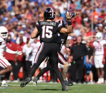 during the Gators' game against the Arkansas Razorbacks on Saturday, November 4, 2023 at Ben Hill Griffin Stadium in Gainesville, Fla. / UAA Communications photo by Maddie Washburn