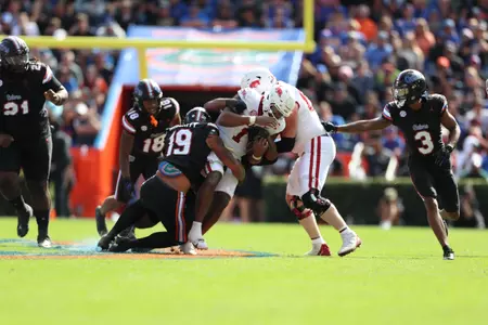during the Gators' game against the Arkansas Razorbacks on Saturday, November 4, 2023 at Ben Hill Griffin Stadium in Gainesville, Fla. / UAA Communications photo by Mallory Peak