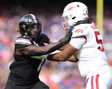 during the Gators' game against the Arkansas Razorbacks on Saturday, November 4, 2023 at Ben Hill Griffin Stadium in Gainesville, Fla. / UAA Communications photo by Maddie Washburn