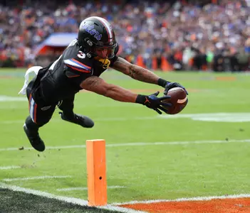 during the Gators' game against the Arkansas Razorbacks on Saturday, November 4, 2023 at Ben Hill Griffin Stadium in Gainesville, Fla. / UAA Communications photo by Maddie Washburn