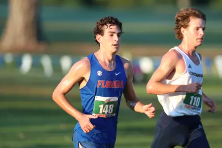 during the Mountain Dew Invitational cross country meet on Friday, September 15, 2023 at the Mark Bostick Golf Course in Gainesville, Fla. / UAA Communications photo by Mallory Peak