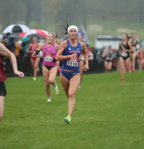 during the Nuttycombe Invitational cross country meet on Friday, October 13, 2023 at Thomas Zimmer Championship Cross Country Course in Verona, Wis. / UAA Communications photo by Gabriella Whisler