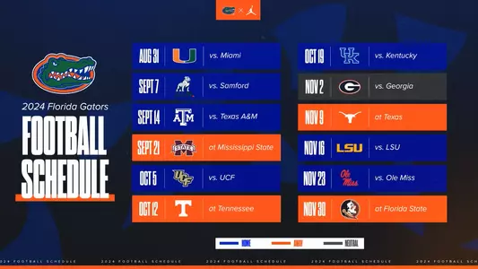 2024 Florida Football Schedule Graphic