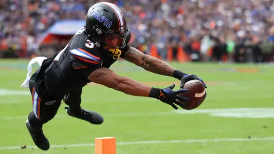 during the Gators' game against the Arkansas Razorbacks on Saturday, November 4, 2023 at Ben Hill Griffin Stadium in Gainesville, Fla. / UAA Communications photo by Maddie Washburn