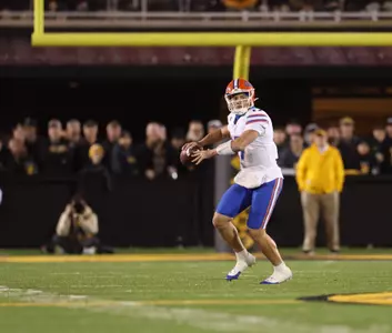 during the Gators' game against the Missouri Tigers on Saturday, November 18, 2023 at Faurot Field at Memorial Stadium in Columbia, Mo. / UAA Communications photo by Maddie Washburn