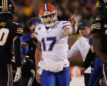 during the Gators' game against the Missouri Tigers on Saturday, November 18, 2023 at Faurot Field at Memorial Stadium in Columbia, Mo. / UAA Communications photo by Maddie Washburn