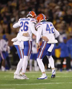 during the Gators' game against the Missouri Tigers on Saturday, November 18, 2023 at Faurot Field at Memorial Stadium in Columbia, Mo. / UAA Communications photo by Maddie Washburn