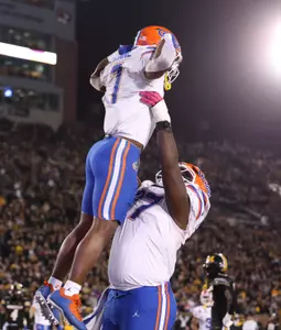 during the Gators' game against the Missouri Tigers on Saturday, November 18, 2023 at Faurot Field at Memorial Stadium in Columbia, Mo. / UAA Communications photo by Maddie Washburn