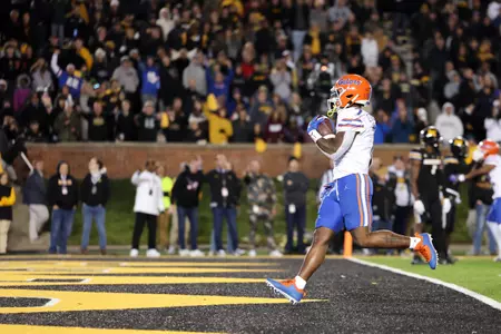 during the Gators' game against the Mizzou Tigers on Saturday, November 18, 2023 at Faurot Field in Columbia, Mo. / UAA Communications photo by Molly Kaiser