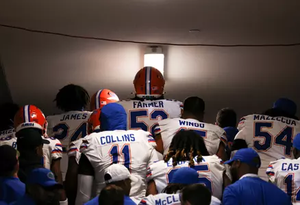 during the Gators' game against the Missouri Tigers on Saturday, November 18, 2023 at Faurot Field at Memorial Stadium in Columbia, Mo. / UAA Communications photo by Maddie Washburn