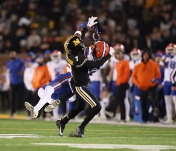 during the Gators' game against the Missouri Tigers on Saturday, November 18, 2023 at Faurot Field at Memorial Stadium in Columbia, Mo. / UAA Communications photo by Maddie Washburn