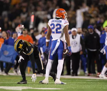 during the Gators' game against the Missouri Tigers on Saturday, November 18, 2023 at Faurot Field at Memorial Stadium in Columbia, Mo. / UAA Communications photo by Maddie Washburn