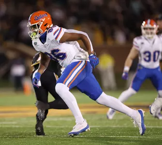 during the Gators' game against the Missouri Tigers on Saturday, November 18, 2023 at Faurot Field at Memorial Stadium in Columbia, Mo. / UAA Communications photo by Maddie Washburn