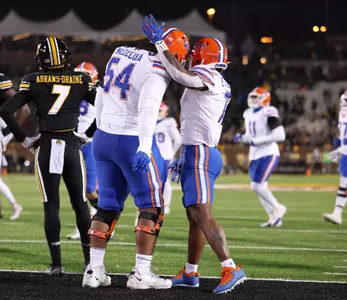 during the Gators' game against the Missouri Tigers on Saturday, November 18, 2023 at Faurot Field at Memorial Stadium in Columbia, Mo. / UAA Communications photo by Maddie Washburn