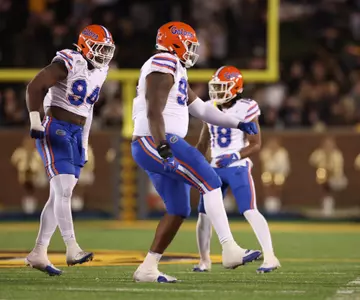 during the Gators' game against the Missouri Tigers on Saturday, November 18, 2023 at Faurot Field at Memorial Stadium in Columbia, Mo. / UAA Communications photo by Maddie Washburn