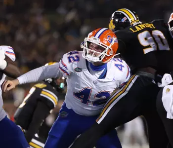 during the Gators' game against the Missouri Tigers on Saturday, November 18, 2023 at Faurot Field at Memorial Stadium in Columbia, Mo. / UAA Communications photo by Maddie Washburn