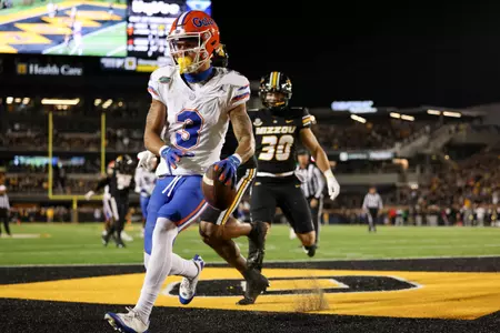 Eugene Tre Wilson III during the Gators' game against the Mizzou Tigers on Saturday, November 18, 2023 at Ben Hill Griffin Stadium in Gainesville, Fla. / UAA Communications photo by Molly Kaiser