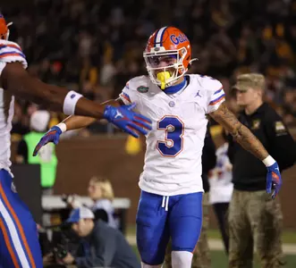 during the Gators' game against the Missouri Tigers on Saturday, November 18, 2023 at Faurot Field at Memorial Stadium in Columbia, Mo. / UAA Communications photo by Maddie Washburn