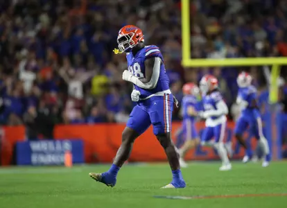 during the Gators' game against the FSU Seminoles on Saturday, November 25, 2023 at Ben Hill Griffin Stadium in Gainesville, Fla. / UAA Communications photo by Emma Bissell
