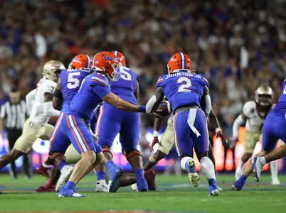during the Gators' game against the FSU Seminoles on Saturday, November 25, 2023 at Ben Hill Griffin Stadium in Gainesville, Fla. / UAA Communications photo by Emma Bissell