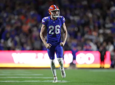 during the Gators' game against the FSU Seminoles on Saturday, November 25, 2023 at Ben Hill Griffin Stadium in Gainesville, Fla. / UAA Communications photo by Emma Bissell