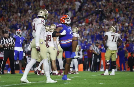 during the Gators' game against the FSU Seminoles on Saturday, November 25, 2023 at Ben Hill Griffin Stadium in Gainesville, Fla. / UAA Communications photo by Katalina Enriquez