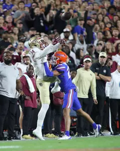 during the Gators' game against the FSU Seminoles on Saturday, November 25, 2023 at Ben Hill Griffin Stadium in Gainesville, Fla. / UAA Communications photo by Lorenzo Vasquez